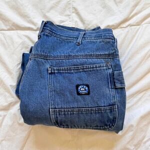 polar king Flannel lined cargo jeans 38x30 cotton winter work wear utility